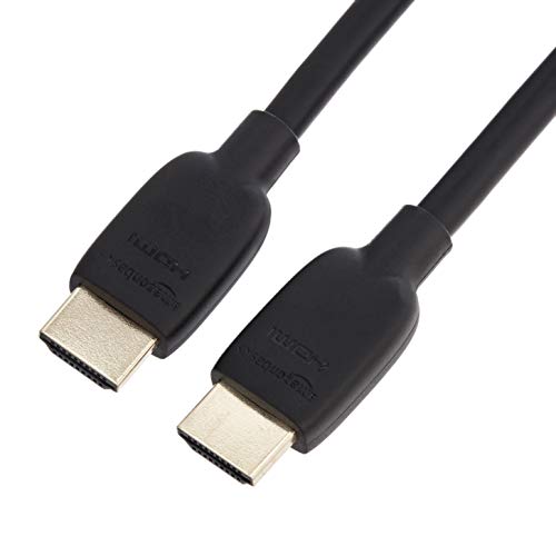Amazon Basics HDMI Cable, 48Gbps High-Speed, 8K@60Hz, 4K@120Hz, Gold-Plated Plugs, Ethernet Ready, 6 Foot, Black