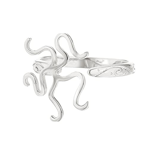 JKEIO 925 Sterling Silver Claw Prong Ring Blank Adjustable Ring Setting for Natural Stones Diy Jewelry Gift for Women (Platina Color)