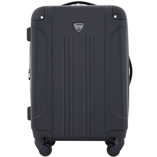 Travelers Club Chicago Hardside Expandable Spinner Luggages, Black, 20' Carry-On