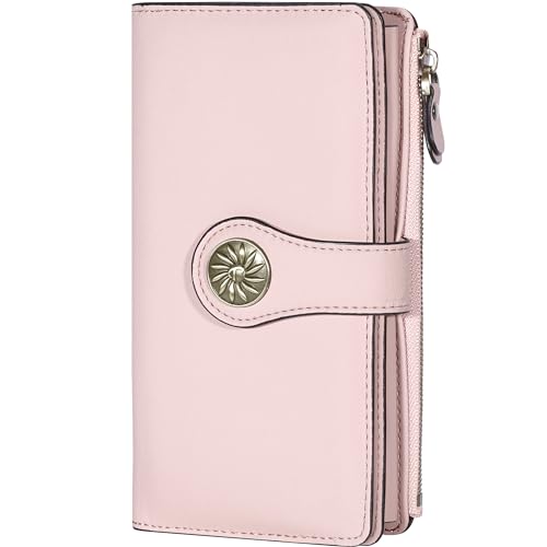 Travelambo Gifts for Mom with Gift Box RFID Wallet Women Wallets Large Capacity Leather Clutch Wallet Credit Card Holder for Women