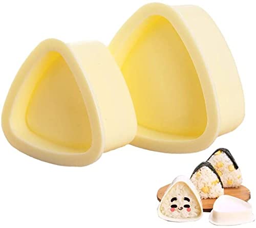 Onigiri 2 Pieces Rice Ball Mold Makers, Triangle Sushi Mold for Japanese Boxed Meal Children Bento by HAGBOU (Beige)