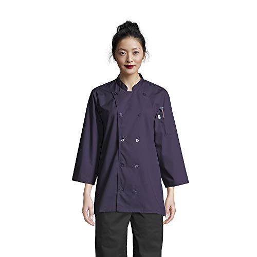 Uncommon Threads womens Epic 3/4 Slv Chef Shirt Work Utility Apron, Eggplant, Medium US