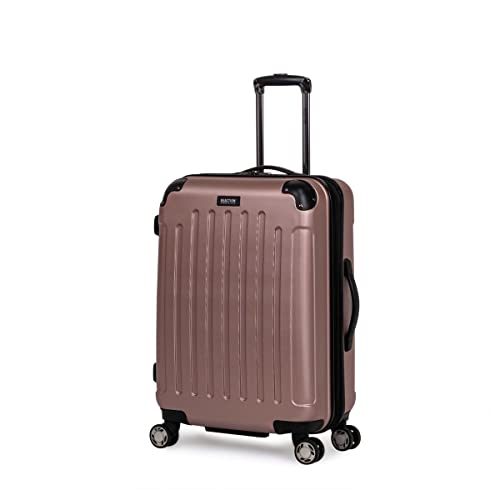 Kenneth Cole REACTION Renegade Luggage Expandable 8-Wheel Spinner Lightweight Hardside Suitcase, Rose Gold, 24-Inch Checked