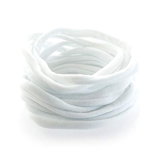 My Lello Soft Nylon Skinny Headbands for Baby Girls - Craft DIY - Bulk Wholesale - White - 12 Bands