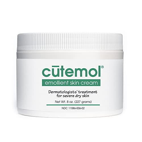 Cutemol Emollient Moisturizing Cream - Serious Moisturizer Lotion Balm for Recovering Dry, Damaged Skin - Hydration for Cracked Hands and Feet, Eczema, Psoriasis, and Raw Skin (8 oz)