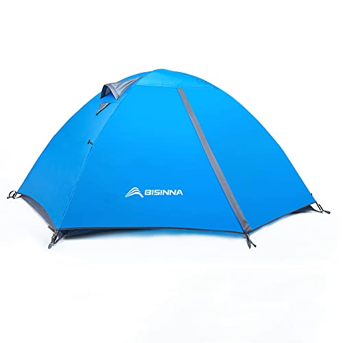 BISINNA 2/4 Person Camping Tent Lightweight Backpacking Tent Waterproof Windproof Two Doors Easy Setup Double Layer Outdoor Tents for Family Camping Hunting Hiking Mountaineering Travel