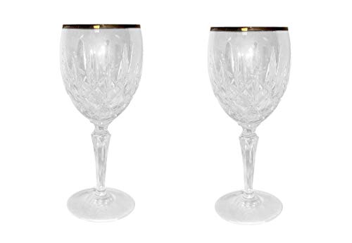 Gorham Crystal Lady Anne Gold Goblet Set of 2 Lenox