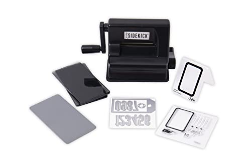Sizzix Portable Manual Die Cutting & Embossing Machine for Arts & Crafts, Scrapbooking & Cardmaking, 2.5” Opening, One Size, Tim Holtz Sidekick Starter Kit