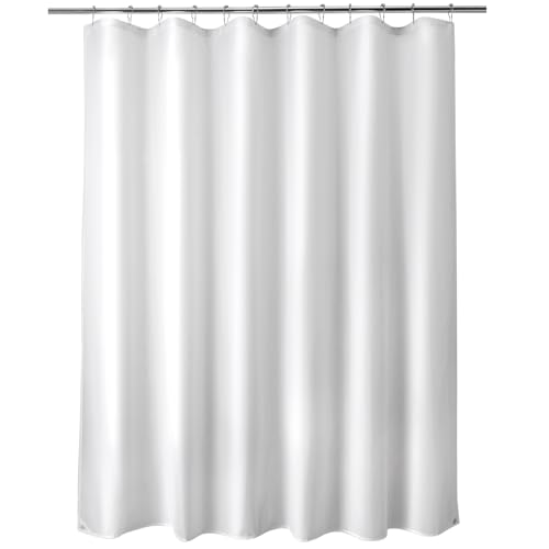 Titanker Waterproof Fabric Shower Curtain Liner Washable, Cloth Shower Curtain Liner with Magnets, White Shower Liner Soft Fabric, Lightweight Shower Curtain Liner, 70x72 Inches