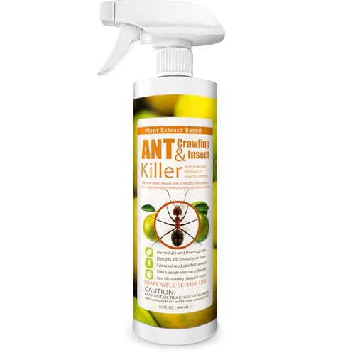 EcoVenger Ant Killer & Crawling Insect Killer (Citrus Scent) 16 OZ, Kills Fast in Minutes, Also Kills Spiders, Centipedes & More, Repels with Residual, Natural & Non-Toxic, Children & Pets Safe…
