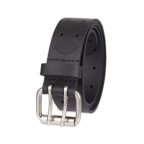 Dickies Men's Big & Tall Leather Double Prong Belt, Black, 2X (46-48)