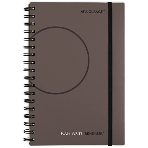 AT-A-GLANCE Undated Planning Notebook, Plan. Write. Remember. 5-1/2' x 9', Small, with Reference Calendars, Gray (7062103024)