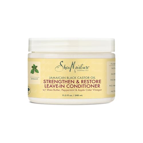 SheaMoisture Jamaican Black Castor Oil Leave In Conditioner For Damaged Hair 100% Pure To Soften And Detangle 11.5oz