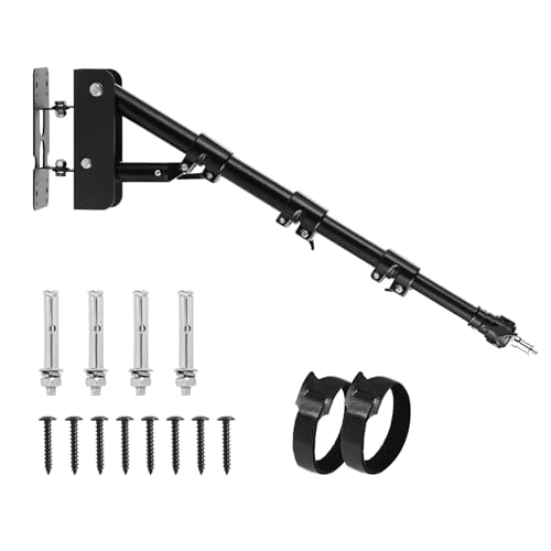 Meking Ring Light Wall Mount Boom Arm 39.37inch/100cm, for Strobe Light, Photography, Softbox, Reflector, Support 180 Degree Rotation