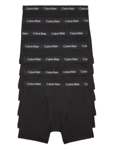 Calvin Klein Men's Cotton Stretch 7-Pack Boxer Brief, 7 Black, M