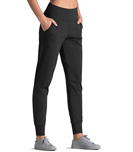 Dragon Fit Joggers for Women with Pockets,High Waist Workout Yoga Tapered Sweatpants Women's Lounge Pants (Medium, Joggers78-Black)
