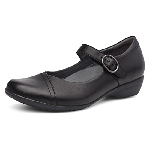 Dansko Fawna Mary Jane for Women - Cute, Comfortable Shoes with Arch Support - Versatile Casual to Dressy Footwear with Buckle Strap - Lightweight Rubber Outsole Black