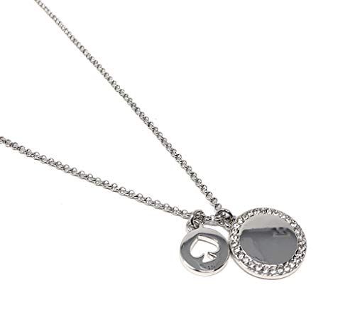 Kate Spade New York Clear Silver Plated Spot The Spade Charm womens Pendant Necklace