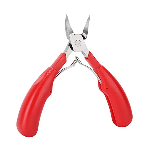 Uxsiya Pedicure Cutter Tool Cuticle Scissors Nail Cuticle Pliers Nonslip Stainless Steel for Salon for Home Use Nail Care Different Nail Red