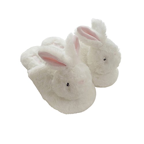 Millffy Winter New Plush Animal Head Unicorn Slippers Cute Plush Rabbit Indoor Home Slippers (7-8,Rabbit Head)