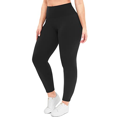 NexiEpoch Leggings for Women Plus Size-High Waisted L-XL-3XL Tummy Control Soft Capri Yoga Pants for Workout Running