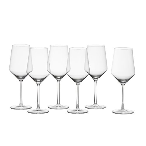 Zwiesel Glas Tritan Crystal Pure Stemware Collection Glassware, 6 Count (Pack of 1), Cabernet/All Purpose, Red or White Wine Glass, 18.2 ounces, Multi_color