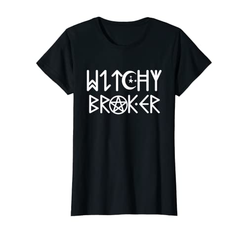 Womens Halloween Real Estate Broker Witch Mortage Lender Witchy T-Shirt