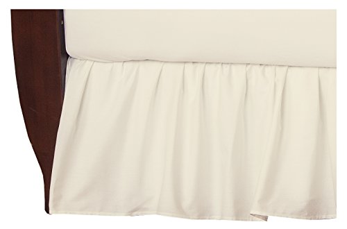 American Baby Company 100% Natural Cotton Percale Ruffled Crib Skirt, Cream, 52'L x 28'W + 13.5'