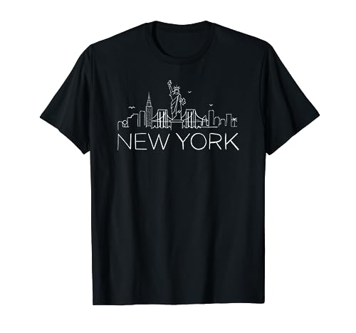 NYC New York City Skylines statue of liberty Birds T-Shirt