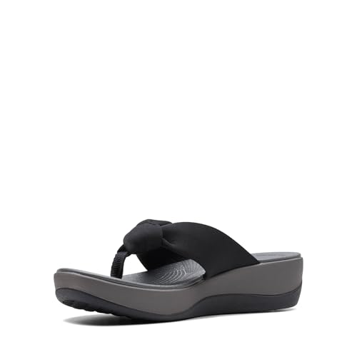 Clarks Women's Arla Glison Flip-Flop, black fabric, 8 Medium US