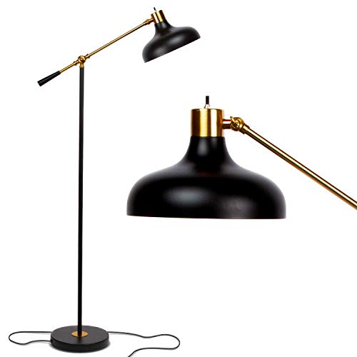 Brightech Wyatt LED Floor Lamp, Industrial Floor Lamp for Living Rooms & Offices – Charming Farmhouse Floor Lamp, Adjustable Head Standing Lamp for Bedroom Reading, Stunning Living Room Decor
