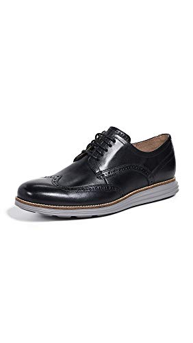 Cole Haan Men's Original Grand Shortwing Oxford Shoe, black leather/ironstone, 9.5 W US