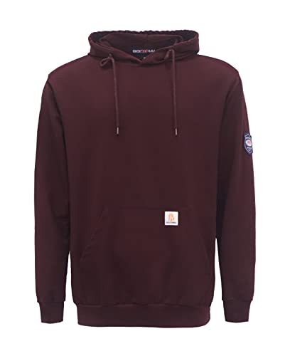 BOCOMAL FR Hoodie Idea for Summer Pullover Shirts 7.5oz Lightweight Maroon Flame Resistant Sweatshirt