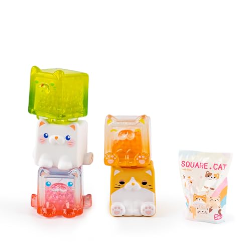 BEEMAI Square Cat Series Blind Pack (5PCs in one Bag) Random Design Cute Figures Collectible Toys Birthday Gifts