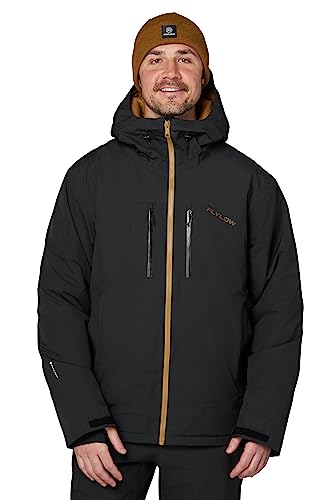 Flylow Men's Roswell Jacket Synthetic Insulated Waterproof Ski & Snowboard Coat - Black - Medium