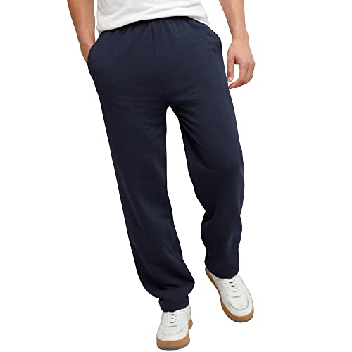 Hanes Men's EcoSmart Open Leg Pant with Pockets, Navy, 2X