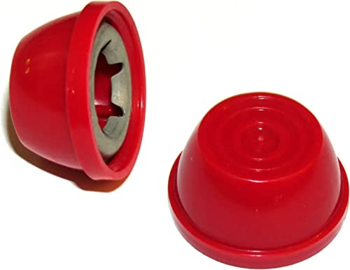 Quadrapoint Hub Caps for Bike/TRIKES Compatible with Popular Red Wagon Brand - fits 3/8 Axle Diameter (Red)