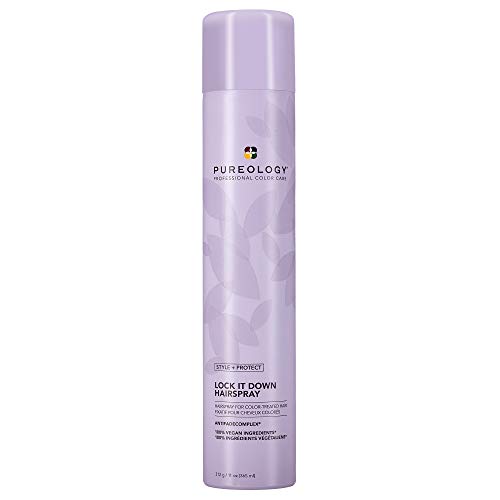 Pureology Style + Protect Lock It Down Hairspray for Color-Treated Hair, Maximum Hold, 11 Ounce