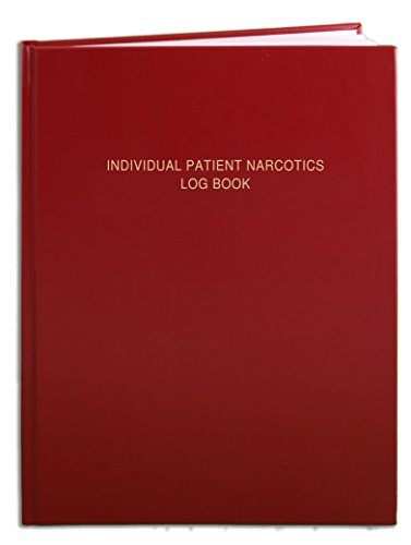 BookFactory Individual Patient Narcotics Log Book/Patient's Narcotic Record - 120 pg - 8.5 x 11, Red Cover, Hardbound LOG-120-7CS-A(Patient_Narcotics)