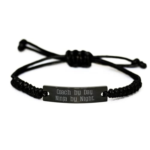 Joke Coach Gifts, Coach by Day. Ninja by Night, Graduation Black Rope Bracelet for Coach from Coworkers, Coach Love Purse, Coach Love Tote, Coach Madison Phoebe Love, Gifts for her, Coach Valentines