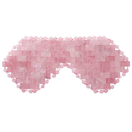 gemshan Quartz Eye Mask, Rose Jade Eye Mask Natural Crystal Sleep Mask, Eliminate Wrinkles Puffiness Headache and Migraine Relief Mask (#2-rose quartz)