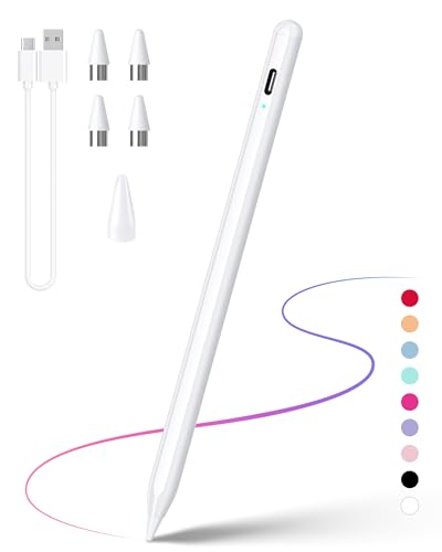 Stylus Pen, Active Stylus Pen Compatible for iOS and Android Touchscreens/Phones, Rechargeable Stylus Pen with Dual Touch Screen, Stylus Pencil for Apple/Android/Tablet, 16.5CM,White