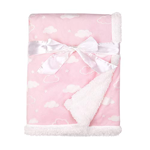 American Baby Company Heavenly Soft Chenille Sherpa Receiving Blanket, 3D Pink, 30' x 35', Warm and Cozy for Boys and Girls, Ideal for Baby Carrier, Stroller, and Travel