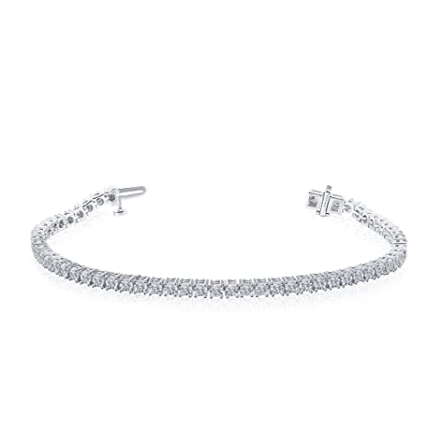 La4ve Diamonds 1/2 Carat Miracle-plated Round-cut Diamond Tennis Bracelets (J-K, I3) in Sterling Silver| Fine Jewelry for Women Girls| Gift Box Included