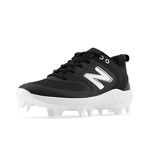 New Balance Women's Fresh Foam Velo V3 Molded Softball Shoe, Black/White, 9