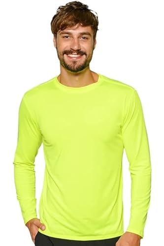 INGEAR Rash Guard Long Sleeve Swim Shirt for Men UPF 50+ Sun Protection, Quick Dry, Moisture Wicking, Light Weight, Long Sleeves Shirt for Outdoor Sports (Neon Yellow, XX-Large)