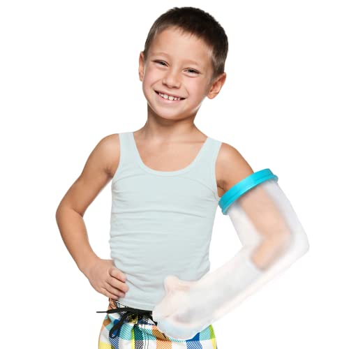 VALLEYWIND Kids Arm Cast Cover for Shower Bath Teens Waterproof and Watertight Cast Bandage Protector Bag for Broken Surgery Wound Arm, Hands, Wrists,Protector Bag (L-20inches)