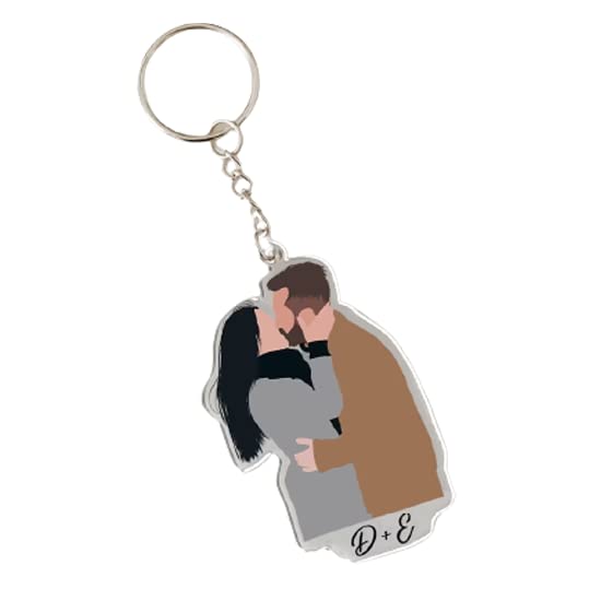 Valentines Day Gift For Him, Personalized Photo Keychain, Custom Faceless Portrait, Custom Portrait Photo Keychain For Boyfriend, Family Photo Keychain, Couple Gifts