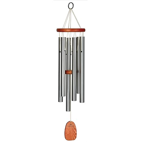 Woodstock Wind Chimes Original Amazing Grace Chime, Wind Chimes for Outside, Outdoor Decor for Your Patio, Porch, and Garden, Memorial and Sympathy Chime, Silver Chime, 24'