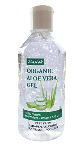 Raslok Aloe Vera Gel | 100% Pure Natural Aloe Gel For Moisturizing Face Skin & Hair Care,Durable Moisturizing Hydrating Soothing, Non-Sticky (7.76 OZ)